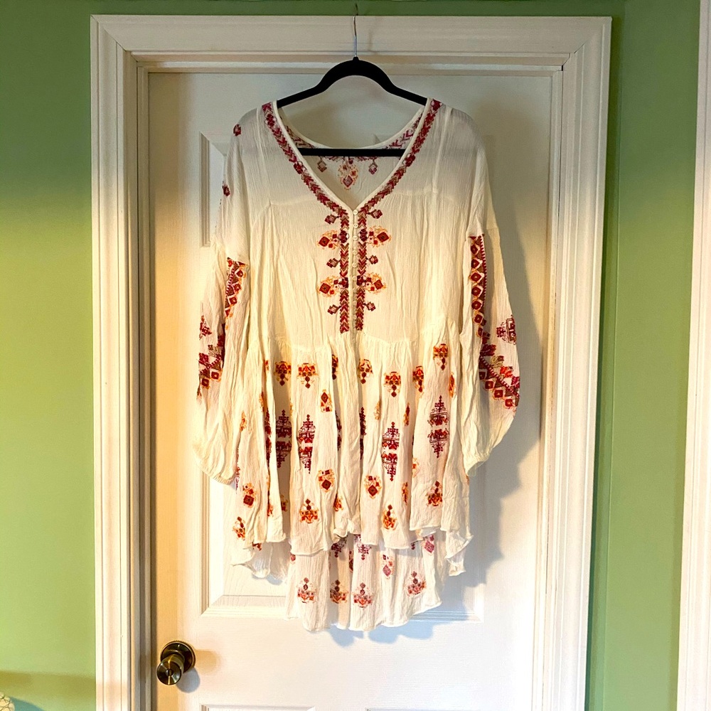 Free People Flowy Shirt Dress - Size M